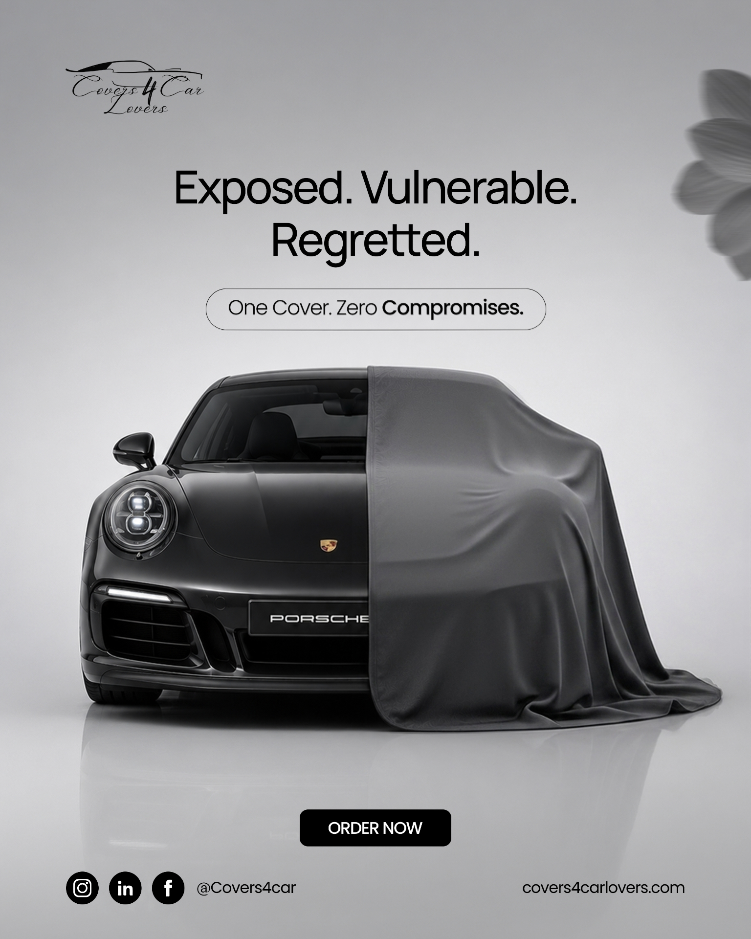 Porsche partially covered